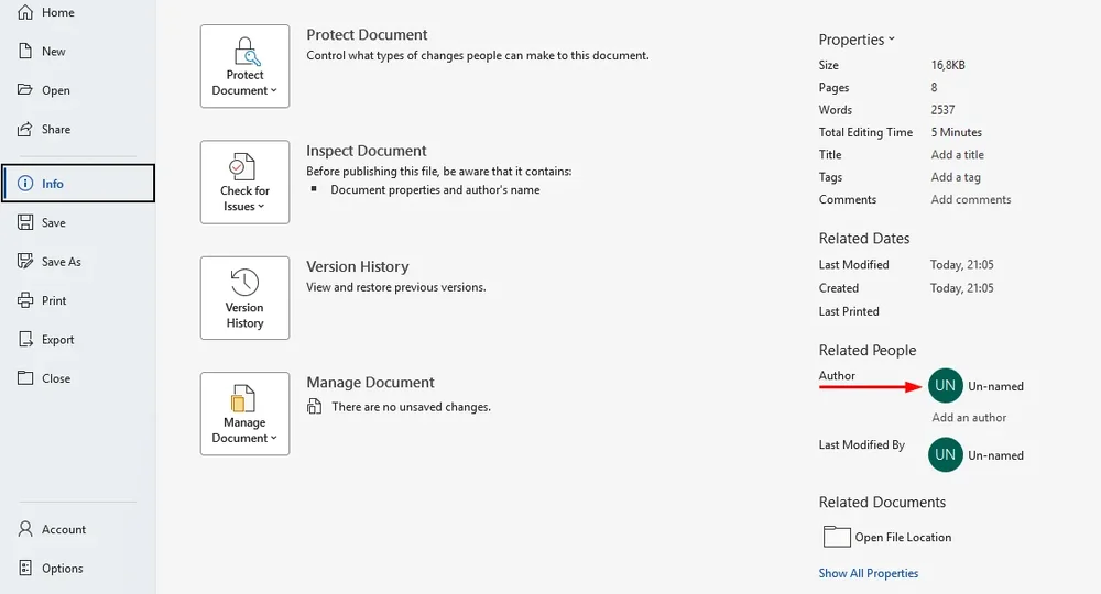 cara menambahkan atau edit author microsoft word